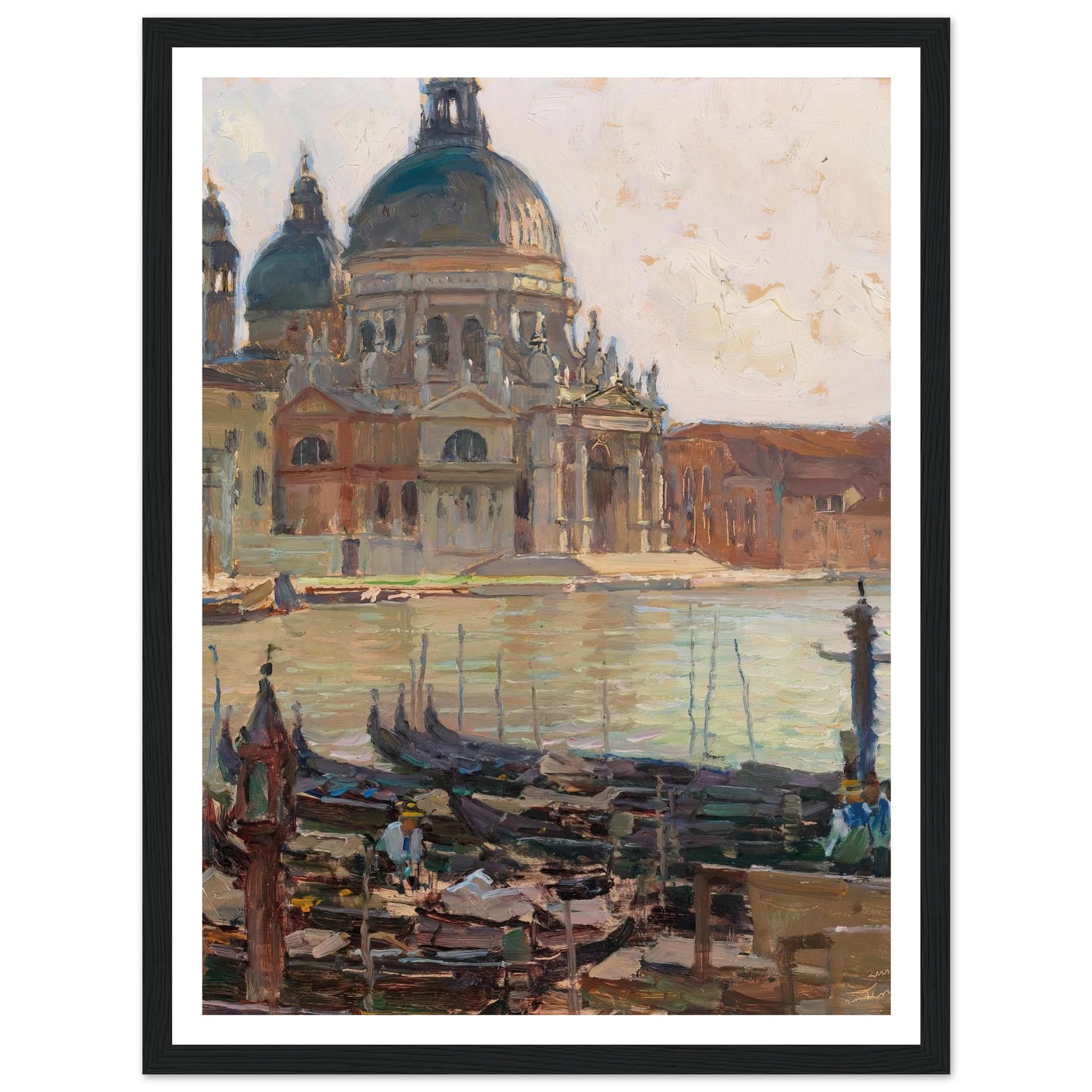 Santa Maria della Salute, Venice, Art Print | Carl Moll - Framed Poster - 30x40 cm / 12x16″ - Black frame