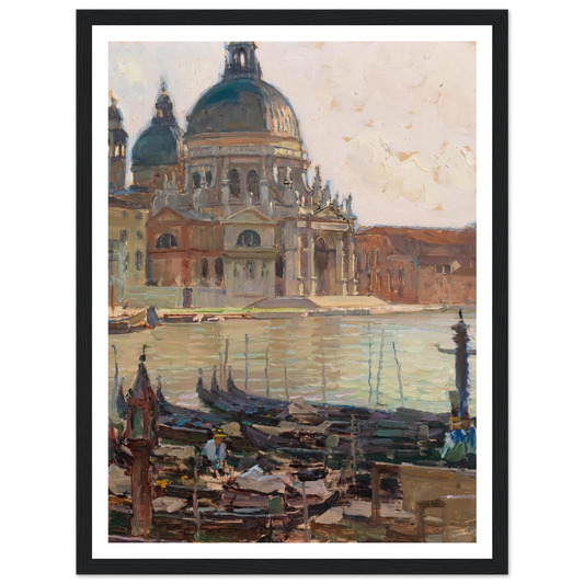 Santa Maria della Salute, Venice, Art Print | Carl Moll - Framed Poster - 30x40 cm / 12x16″ - Black frame