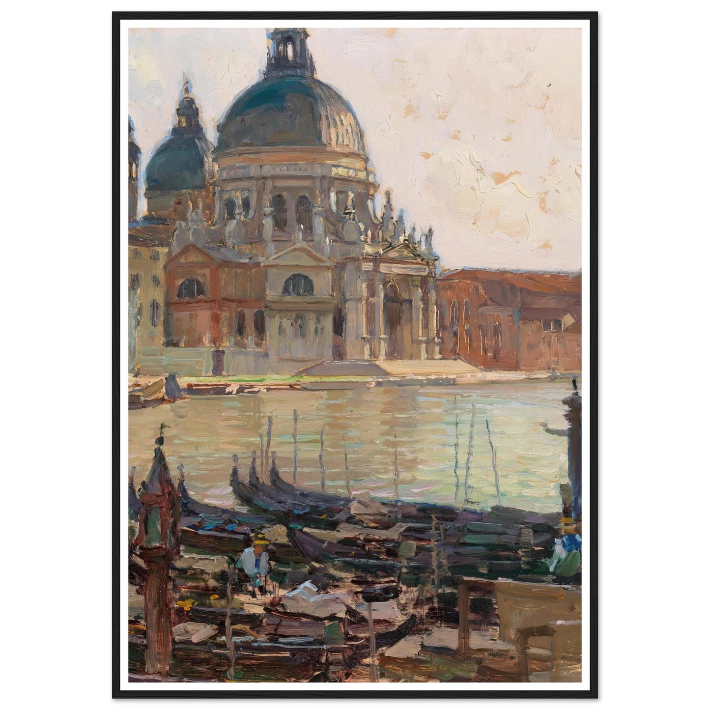 Santa Maria della Salute, Venice, Art Print | Carl Moll - Framed Poster - 30x40 cm / 12x16″ - Black frame