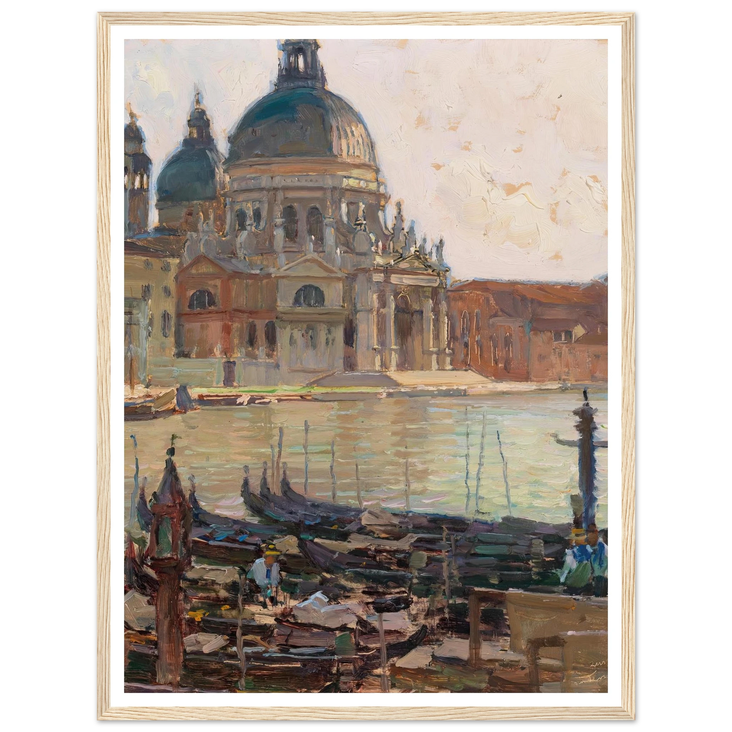 Santa Maria della Salute, Venice, Art Print | Carl Moll - Framed Poster - 30x40 cm / 12x16″ - Black frame