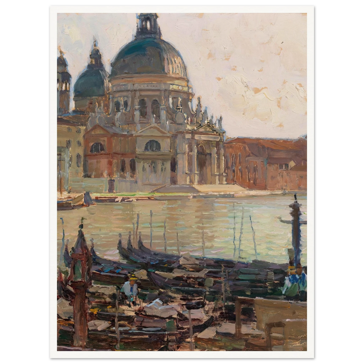 Santa Maria della Salute, Venice, Art Print | Carl Moll - Framed Poster - 30x40 cm / 12x16″ - Black frame