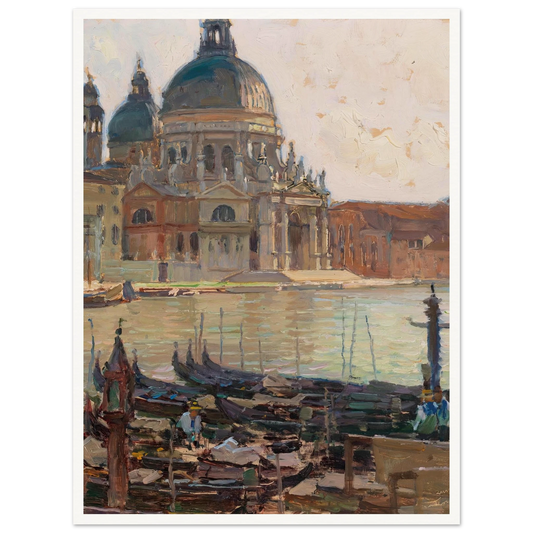 Santa Maria della Salute, Venice, Art Print | Carl Moll - Framed Poster - 30x40 cm / 12x16″ - Black frame