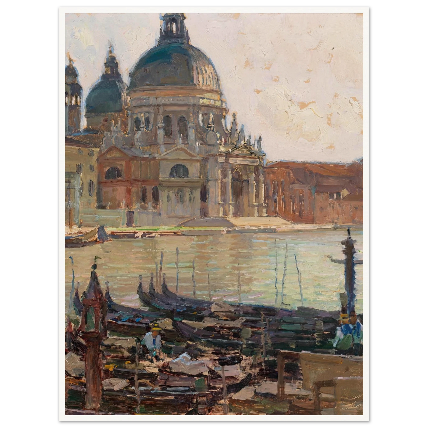 Santa Maria della Salute, Venice, Art Print | Carl Moll - Framed Poster - 30x40 cm / 12x16″ - Black frame