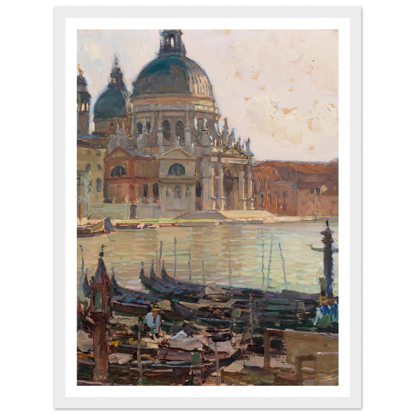 Santa Maria della Salute, Venice, Art Print | Carl Moll - Framed Poster - 30x40 cm / 12x16″ - Black frame