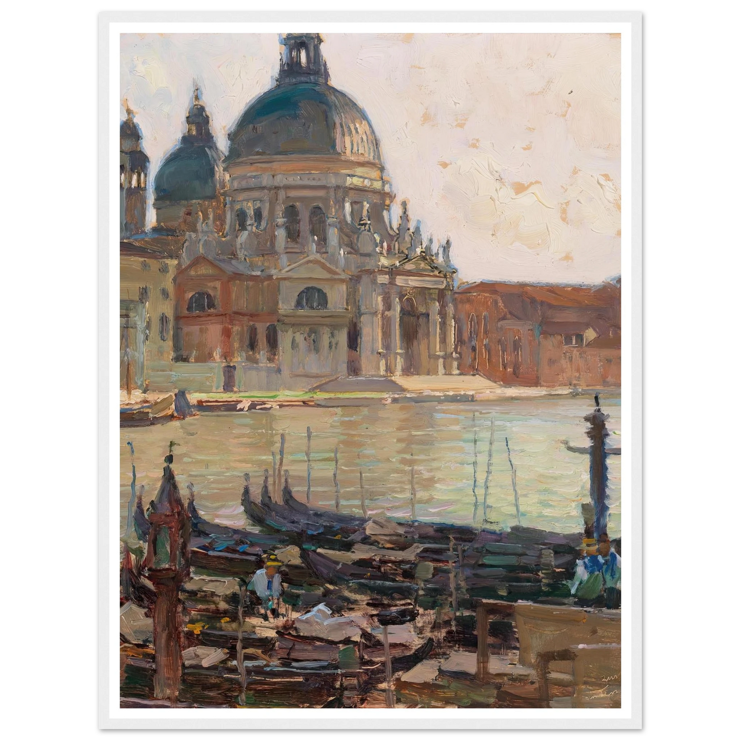 Santa Maria della Salute, Venice, Art Print | Carl Moll - Framed Poster - 30x40 cm / 12x16″ - Black frame