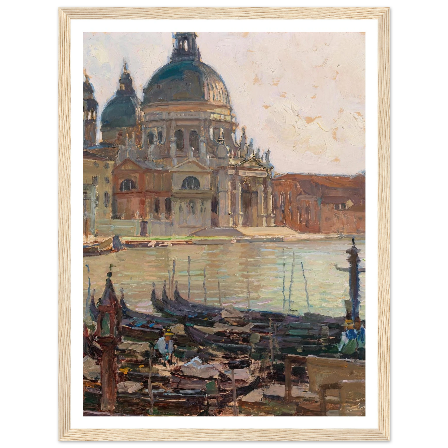 Santa Maria della Salute, Venice, Art Print | Carl Moll - Framed Poster - 30x40 cm / 12x16″ - Black frame