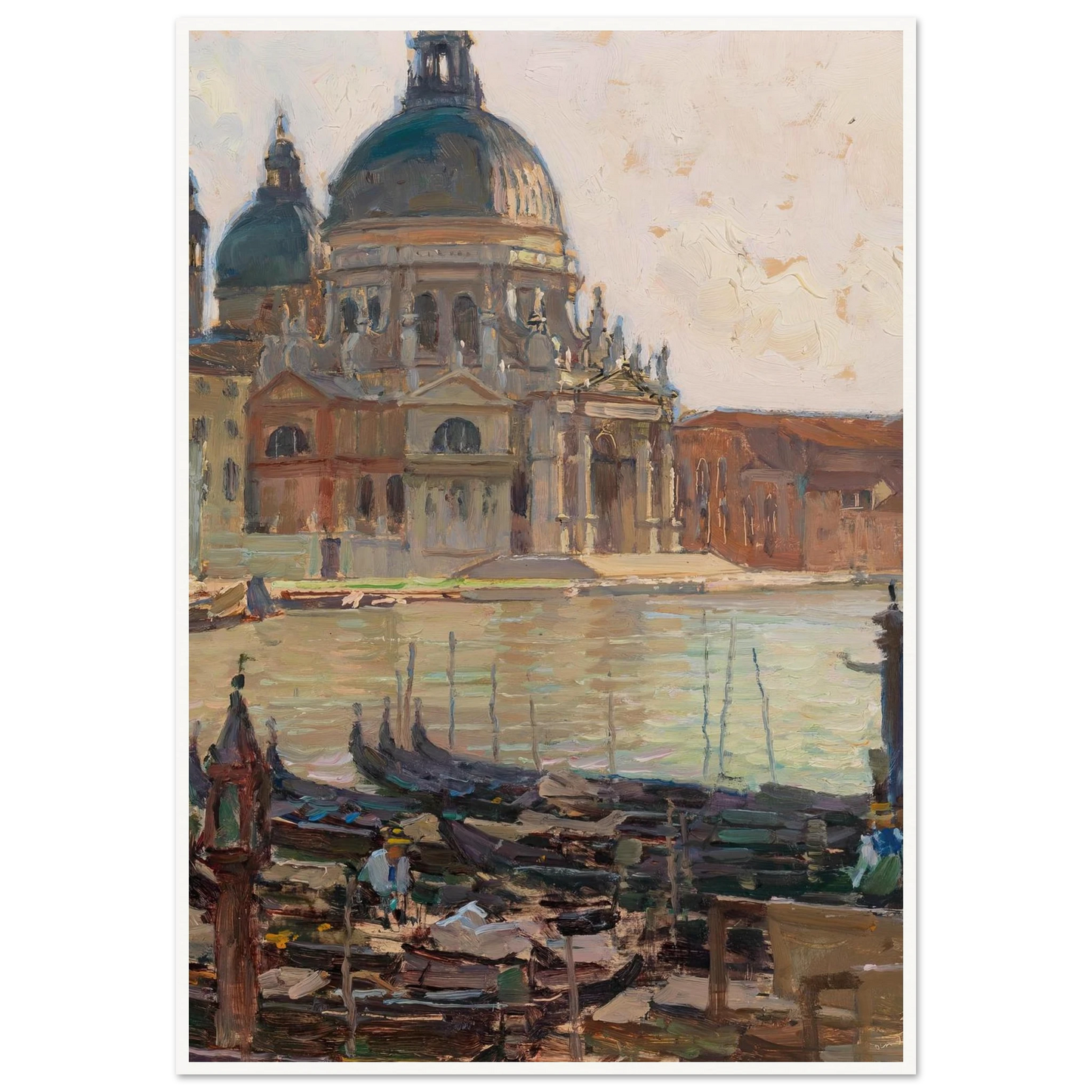 Santa Maria della Salute, Venice, Art Print | Carl Moll - Framed Poster - 30x40 cm / 12x16″ - Black frame