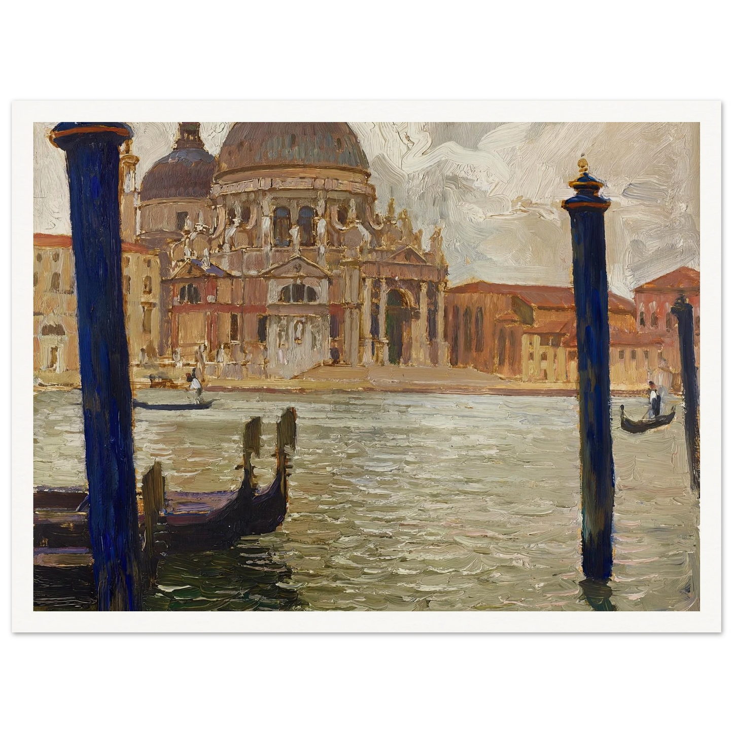 Santa Maria Della Salute Viewed from Across the Grand Canal Art Print | Carl Moll - Framed Poster - 30x40 cm / 12x16″ - Black frame