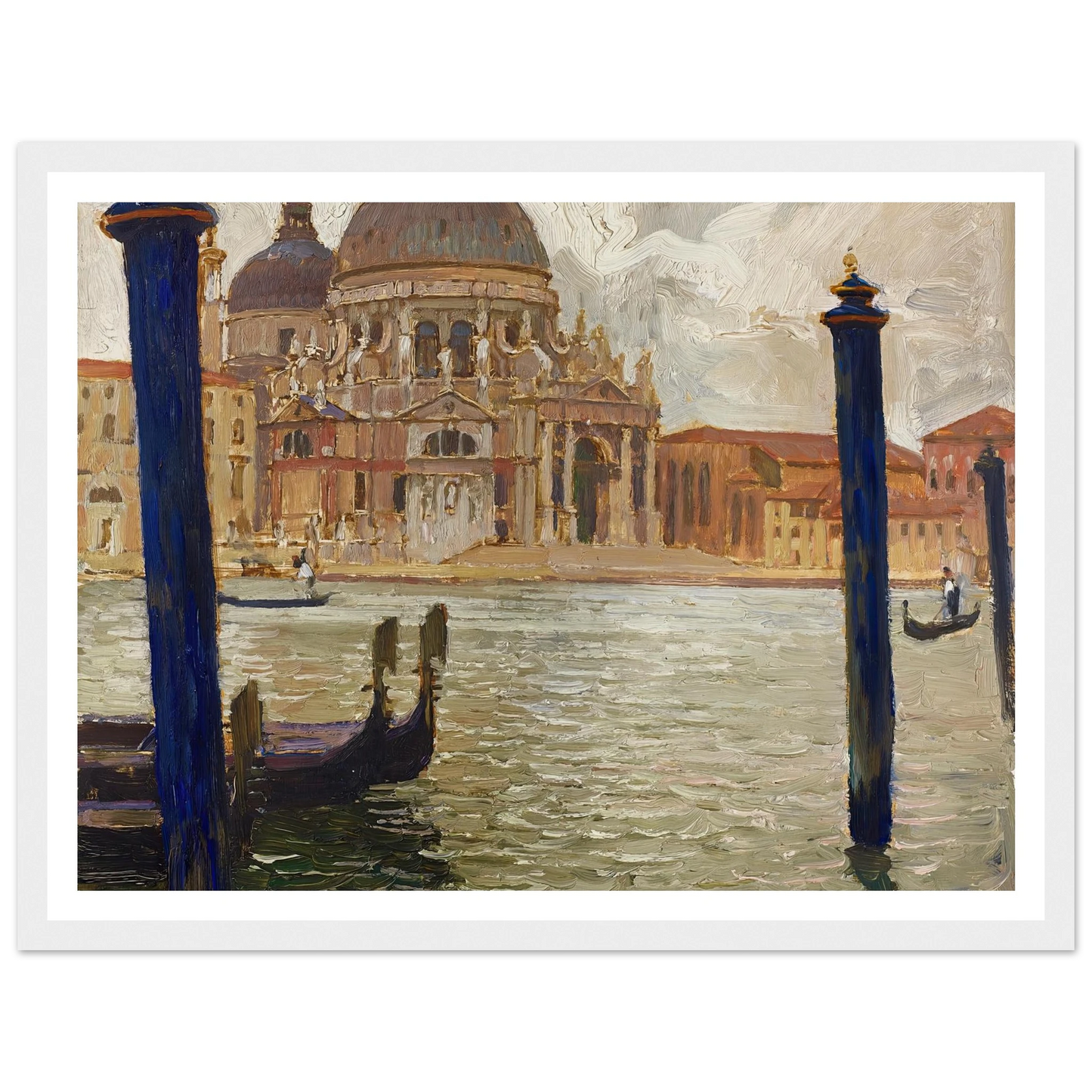 Santa Maria Della Salute Viewed from Across the Grand Canal Art Print | Carl Moll - Framed Poster - 30x40 cm / 12x16″ - Black frame
