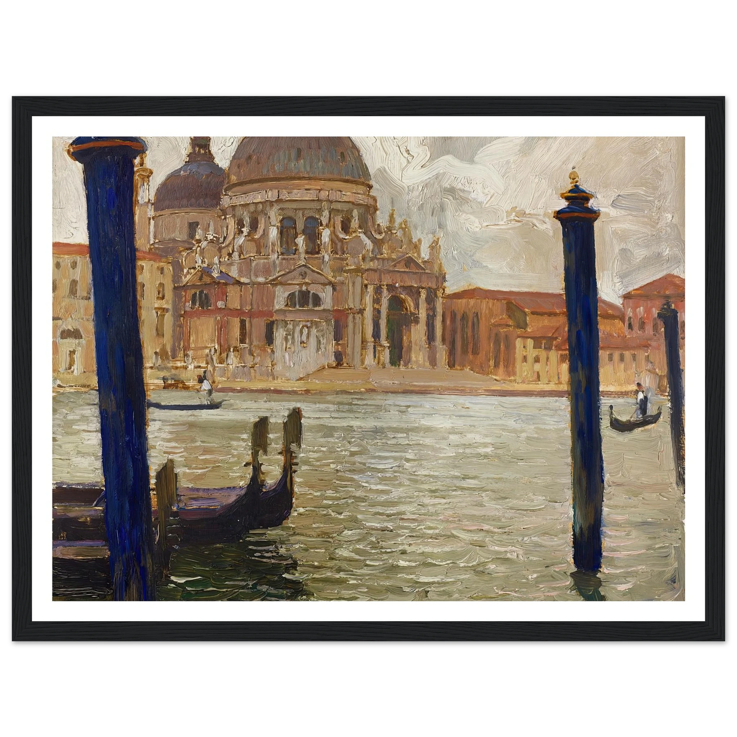Santa Maria Della Salute Viewed from Across the Grand Canal Art Print | Carl Moll - Framed Poster - 30x40 cm / 12x16″ - Black frame