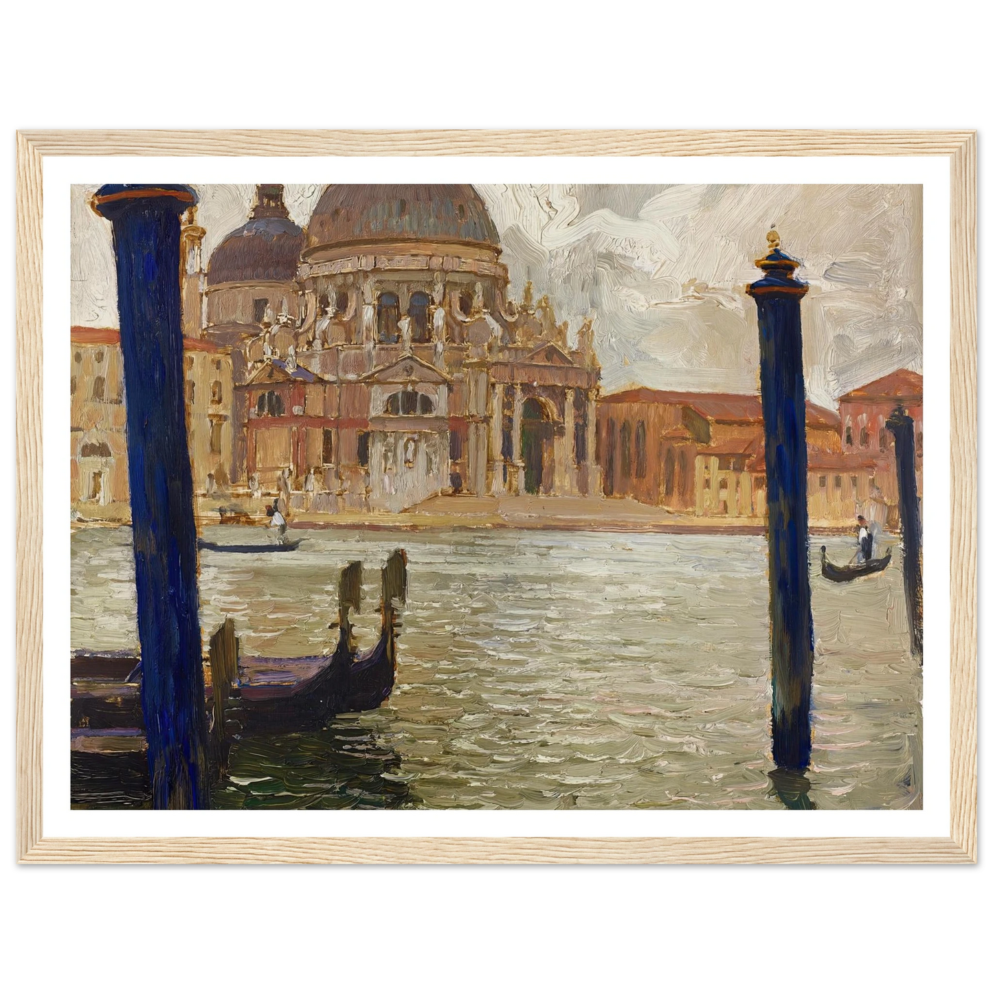 Santa Maria Della Salute Viewed from Across the Grand Canal Art Print | Carl Moll - Framed Poster - 30x40 cm / 12x16″ - Black frame