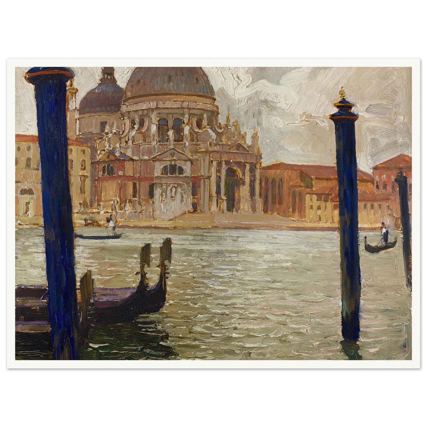 Santa Maria Della Salute Viewed from Across the Grand Canal Art Print | Carl Moll - Framed Poster - 30x40 cm / 12x16″ - Black frame
