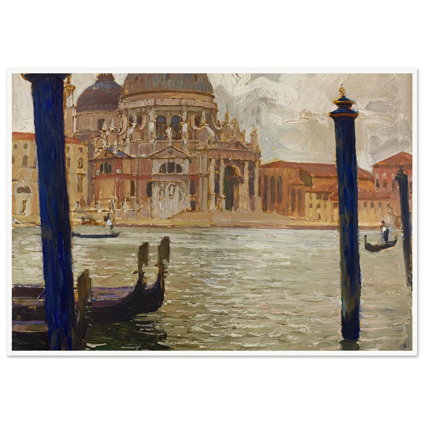 Santa Maria Della Salute Viewed from Across the Grand Canal Art Print | Carl Moll - Framed Poster - 30x40 cm / 12x16″ - Black frame