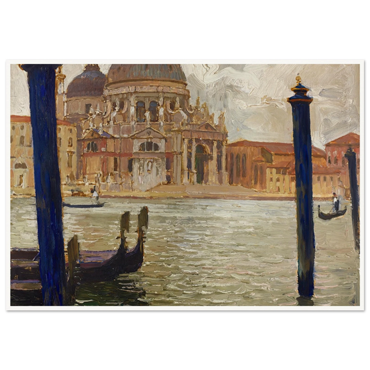 Santa Maria Della Salute Viewed from Across the Grand Canal Art Print | Carl Moll - Framed Poster - 30x40 cm / 12x16″ - Black frame