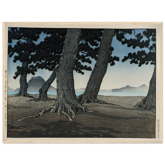 Sanuki kaiganji no hama (The beach at Kaiganji in Sanuki province) (1934) Art Print | Kawase Hasui - Framed Poster - 30x40 cm / 12x16″ - Black frame