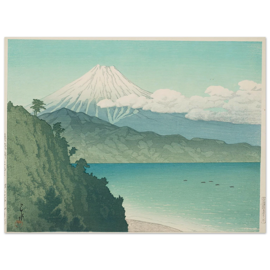 Satta toge no Fuji (Mt Fuji from Satta Pass) (1935) Art Print | Kawase Hasui - Framed Poster - 30x40 cm / 12x16″ - Black frame