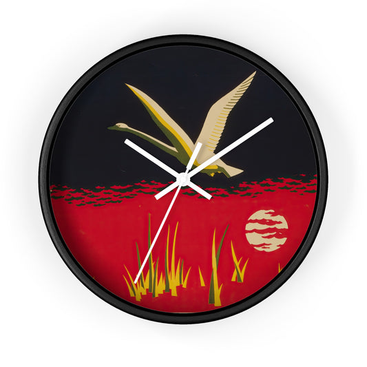 Save our wild life (1930-1940) Wall Clock | Dorothy Waugh - White - Black Base - 10"