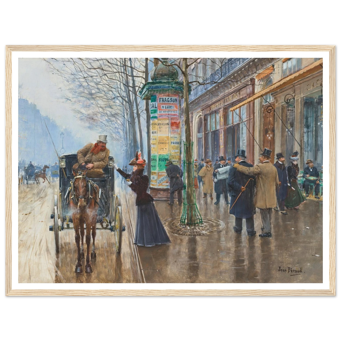Scène de rue Parisienne (1897-1898) Art Print | Jean Beraud - Framed Poster - 30x40 cm / 12x16″ - Black frame