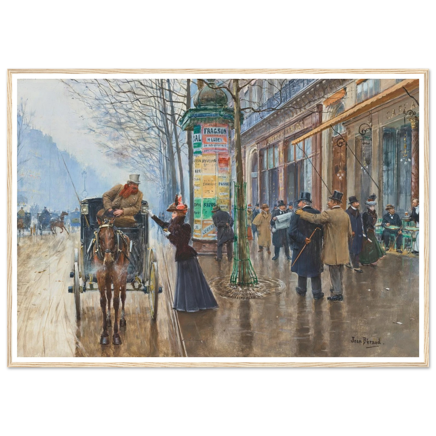 Scène de rue Parisienne (1897-1898) Art Print | Jean Beraud - Framed Poster - 30x40 cm / 12x16″ - Black frame