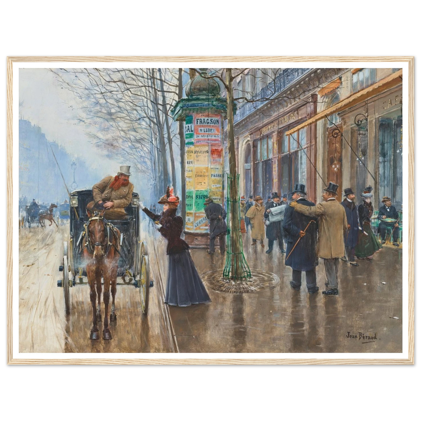 Scène de rue Parisienne (1897-1898) Art Print | Jean Beraud - Framed Poster - 30x40 cm / 12x16″ - Black frame