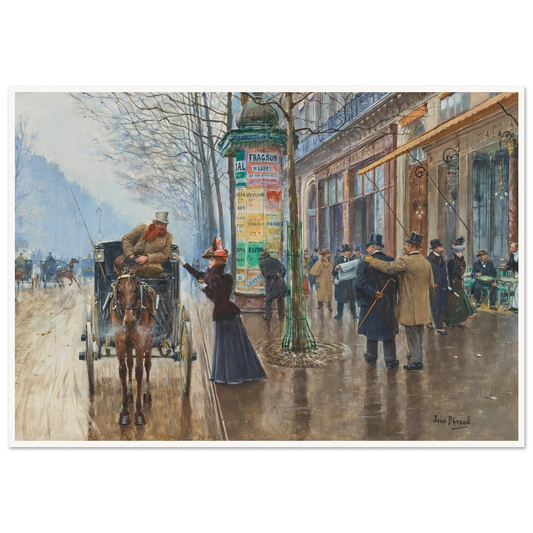 Scène de rue Parisienne (1897-1898) Art Print | Jean Beraud - Framed Poster - 30x40 cm / 12x16″ - Black frame