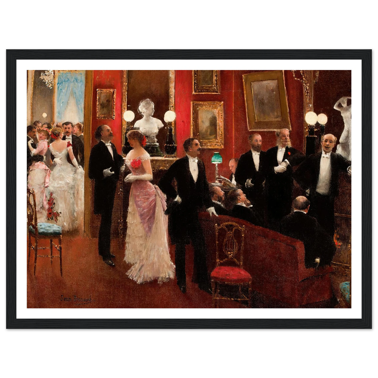 Scène Du Bal Art Print | Jean Beraud - Framed Poster - 30x40 cm / 12x16″ - Black frame