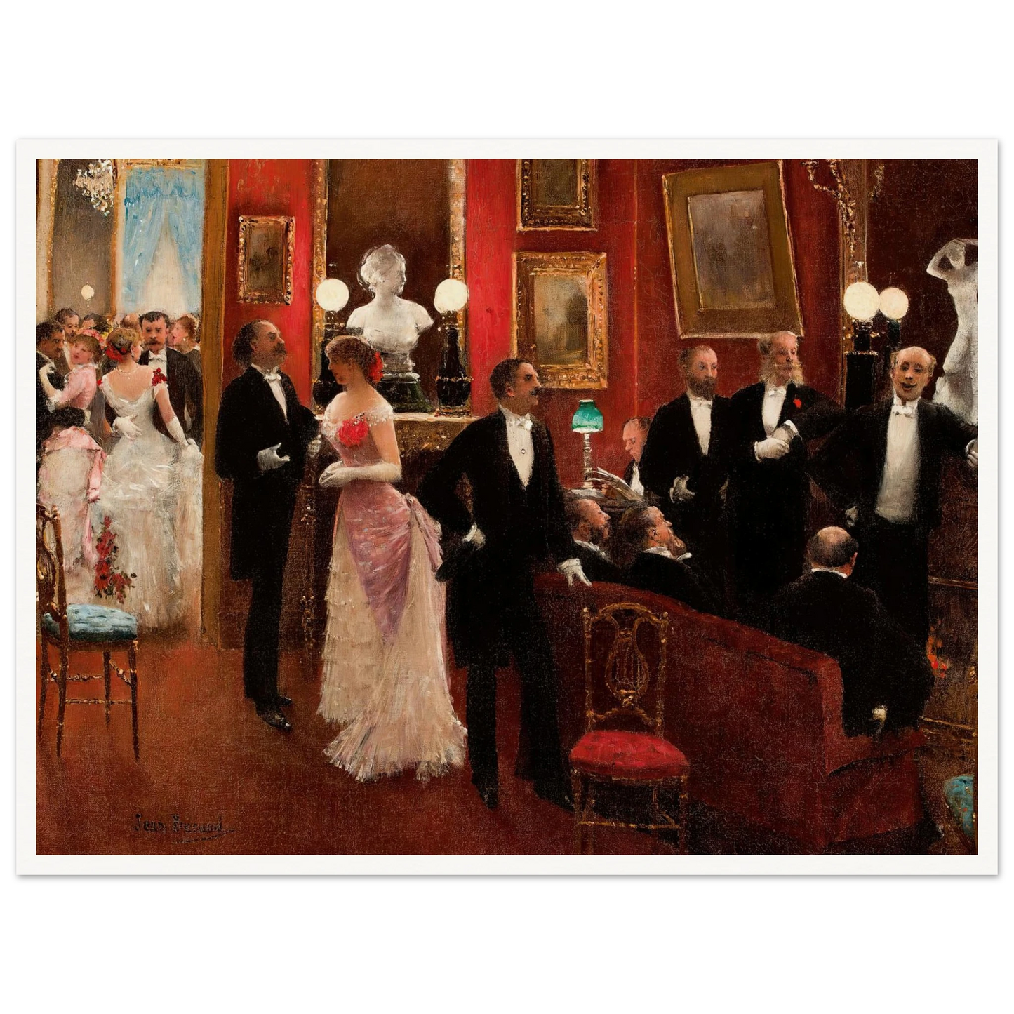 Scène Du Bal Art Print | Jean Beraud - Framed Poster - 30x40 cm / 12x16″ - Black frame