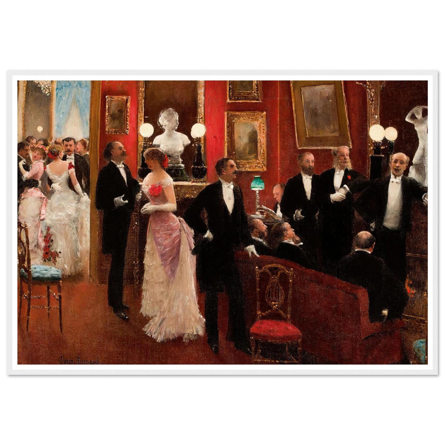 Scène Du Bal Art Print | Jean Beraud - Framed Poster - 30x40 cm / 12x16″ - Black frame