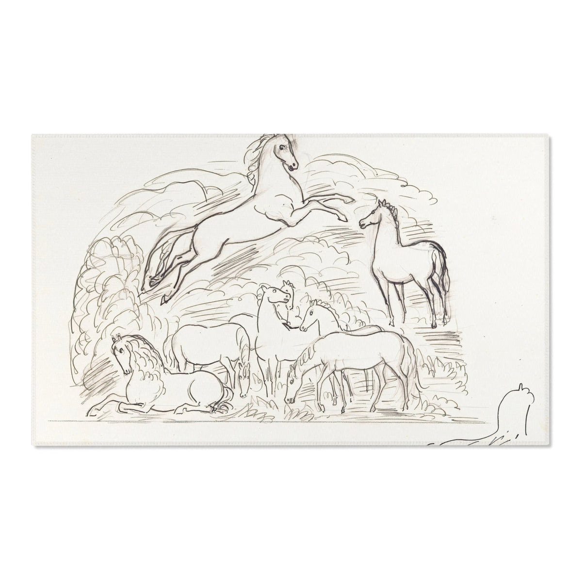 Schetsblad met paarden (1891) Rug | Leo Gestel - - 36" × 24" - 