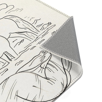 Schetsblad met vrouw liggend aan het strand met twee paarden en enkele zeemeeuwen (1891) Rug | Leo Gestel - - 36" × 24" - 