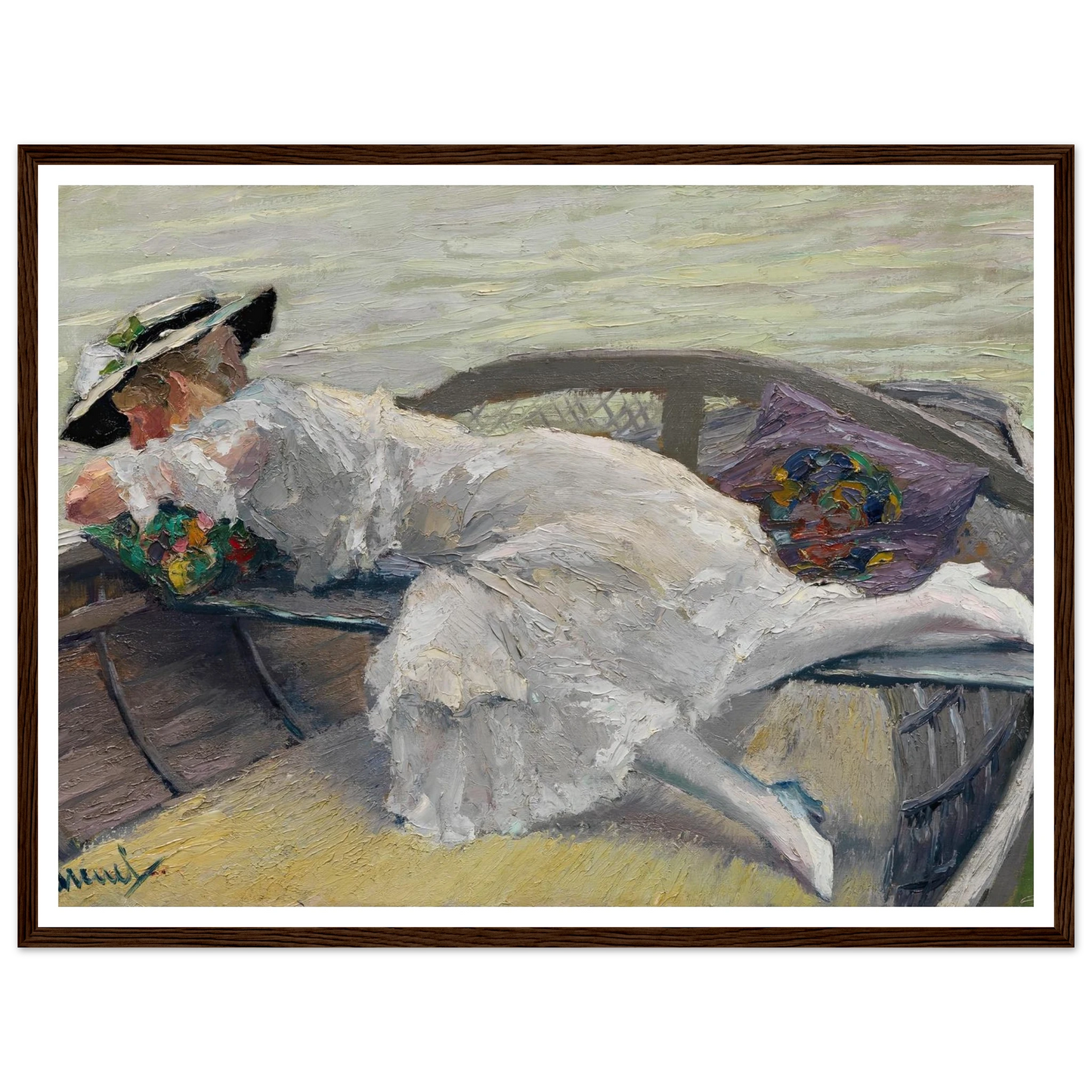 Schöne Stunde (1920) Art Print | Edward Cucuel - Framed Poster - 30x40 cm / 12x16″ - Black frame