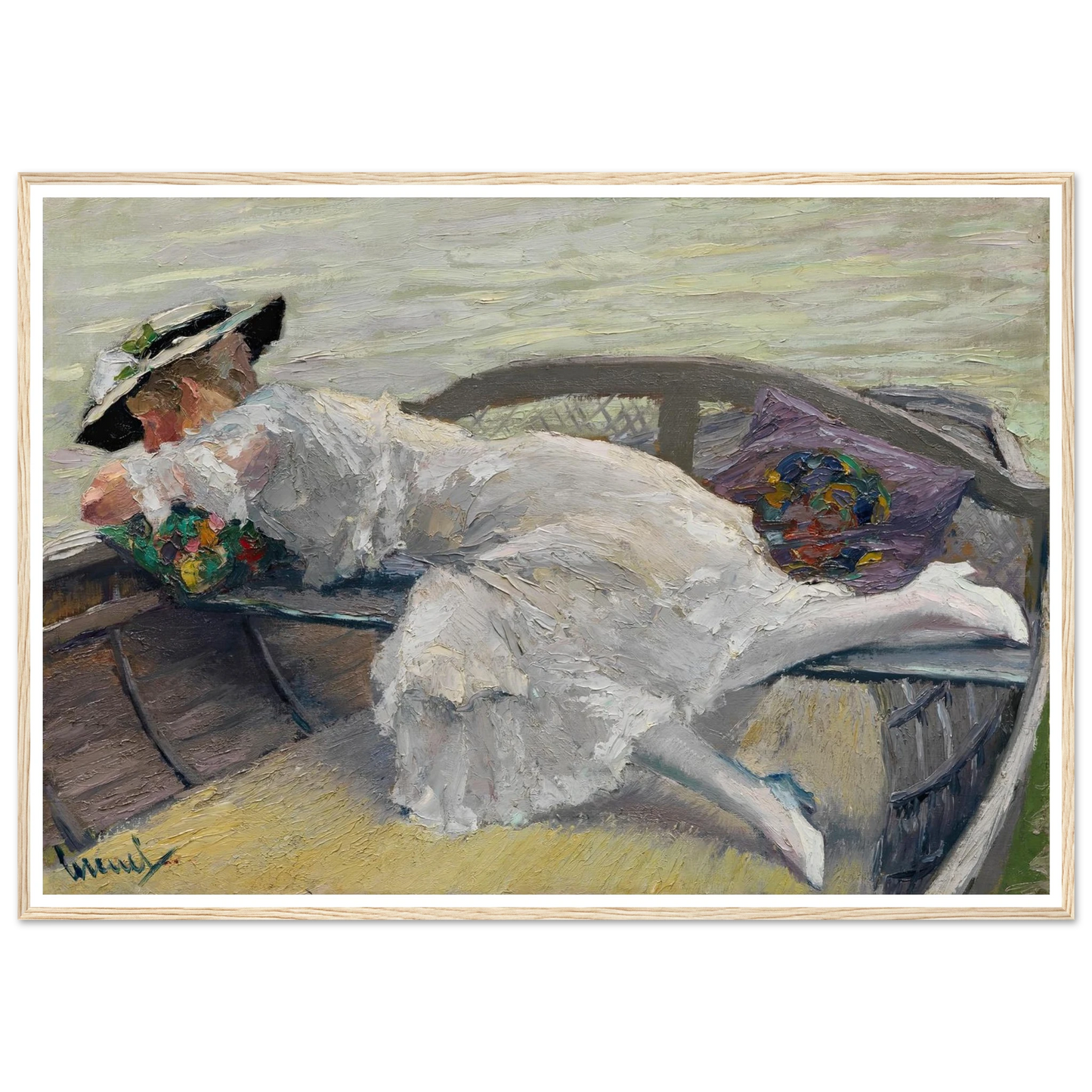 Schöne Stunde (1920) Art Print | Edward Cucuel - Framed Poster - 30x40 cm / 12x16″ - Black frame