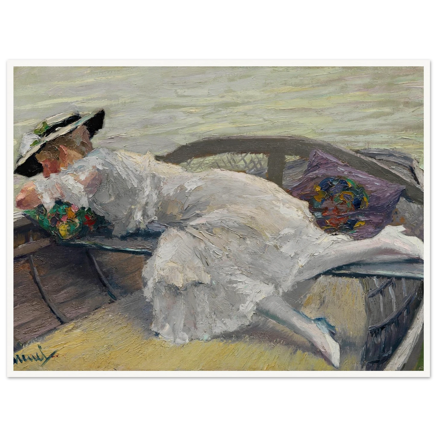 Schöne Stunde (1920) Art Print | Edward Cucuel - Framed Poster - 30x40 cm / 12x16″ - Black frame
