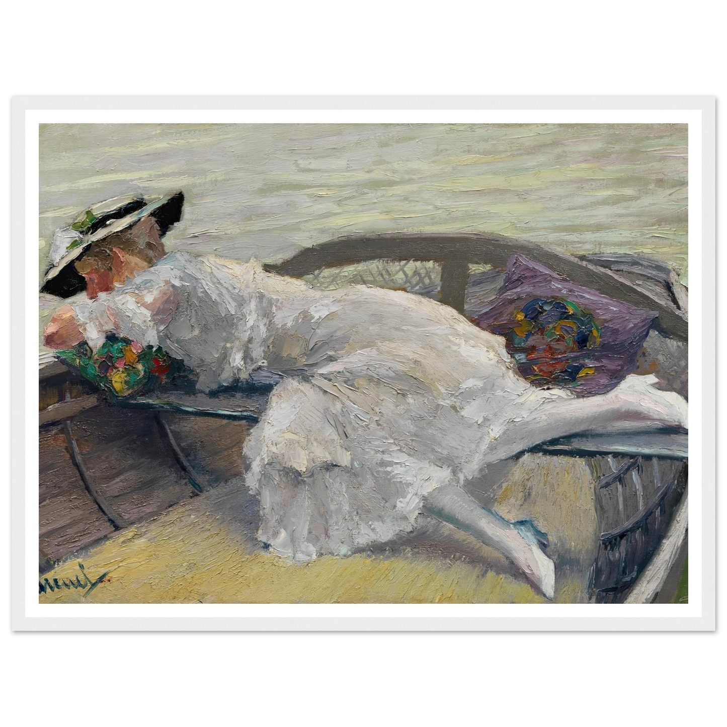 Schöne Stunde (1920) Art Print | Edward Cucuel - Framed Poster - 30x40 cm / 12x16″ - Black frame
