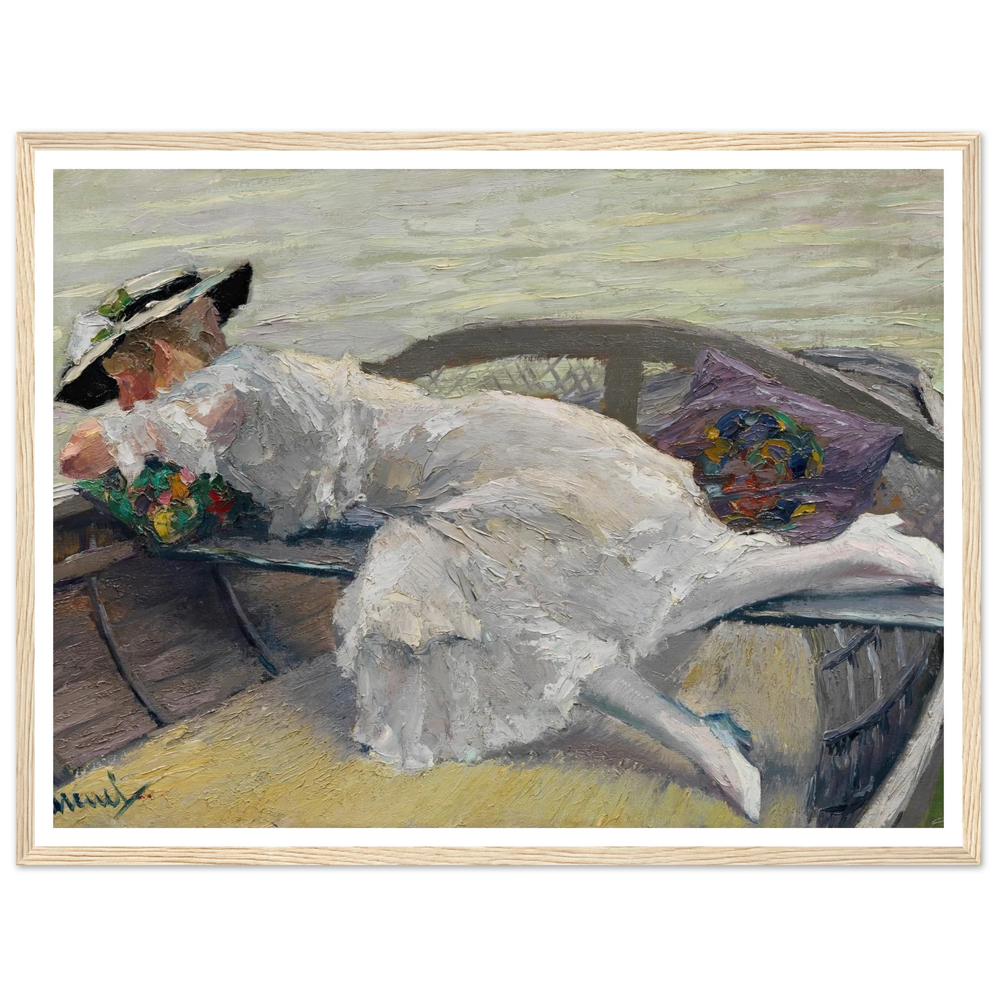 Schöne Stunde (1920) Art Print | Edward Cucuel - Framed Poster - 30x40 cm / 12x16″ - Black frame