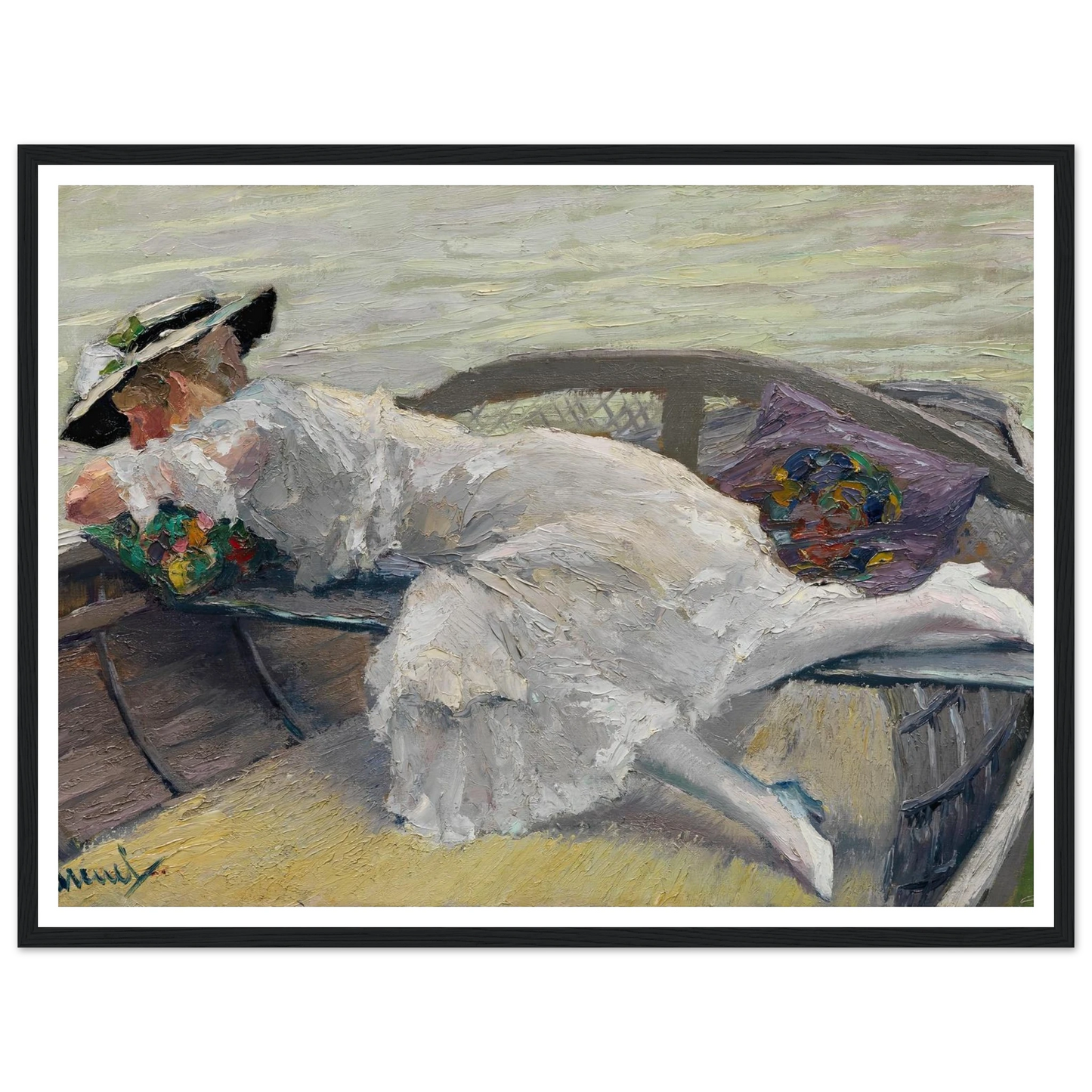 Schöne Stunde (1920) Art Print | Edward Cucuel - Framed Poster - 30x40 cm / 12x16″ - Black frame