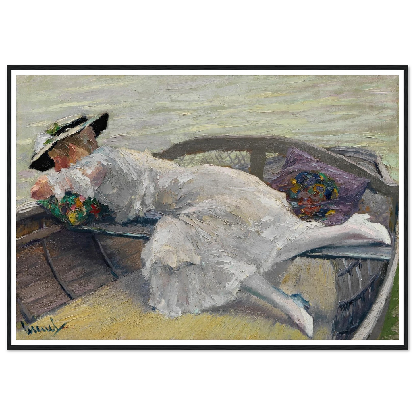 Schöne Stunde (1920) Art Print | Edward Cucuel - Framed Poster - 30x40 cm / 12x16″ - Black frame