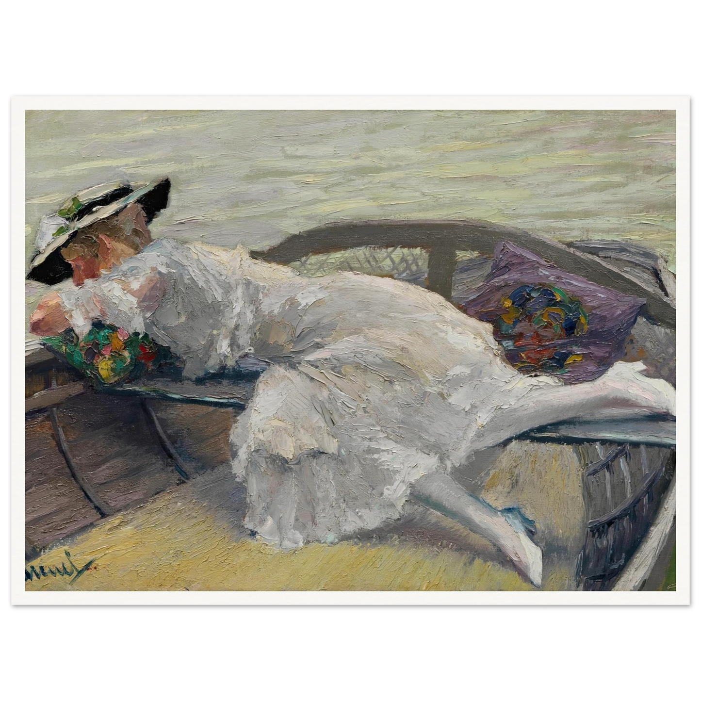 Schöne Stunde (1920) Art Print | Edward Cucuel - Framed Poster - 30x40 cm / 12x16″ - Black frame