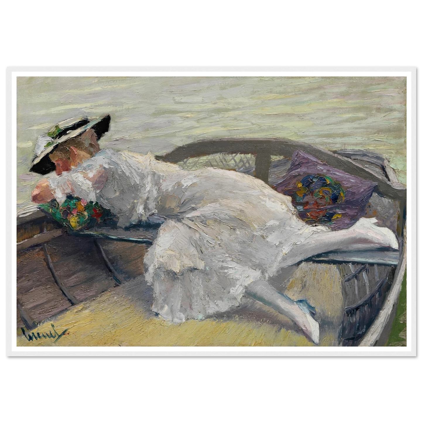 Schöne Stunde (1920) Art Print | Edward Cucuel - Framed Poster - 30x40 cm / 12x16″ - Black frame