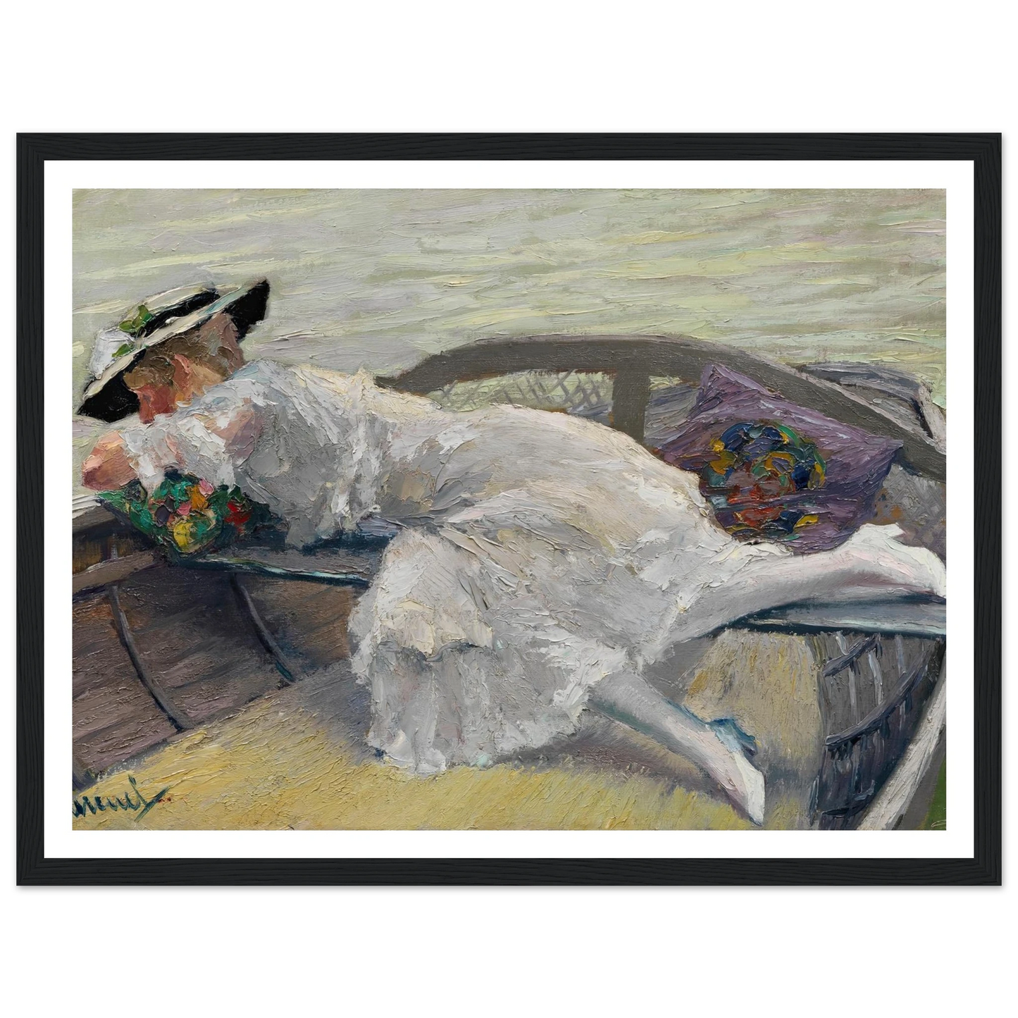 Schöne Stunde (1920) Art Print | Edward Cucuel - Framed Poster - 30x40 cm / 12x16″ - Black frame