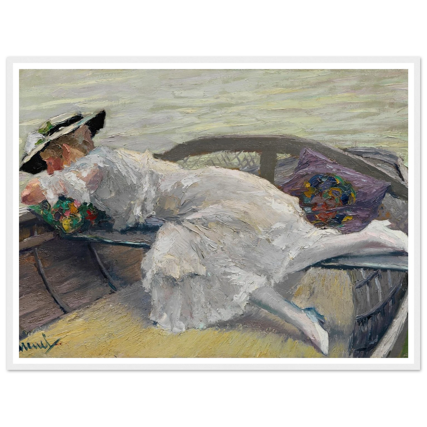 Schöne Stunde (1920) Art Print | Edward Cucuel - Framed Poster - 30x40 cm / 12x16″ - Black frame