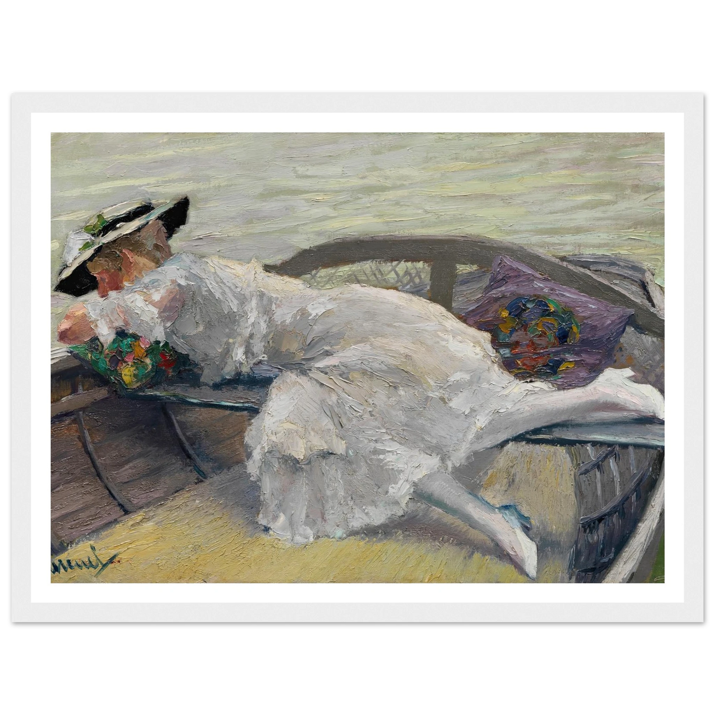 Schöne Stunde (1920) Art Print | Edward Cucuel - Framed Poster - 30x40 cm / 12x16″ - Black frame