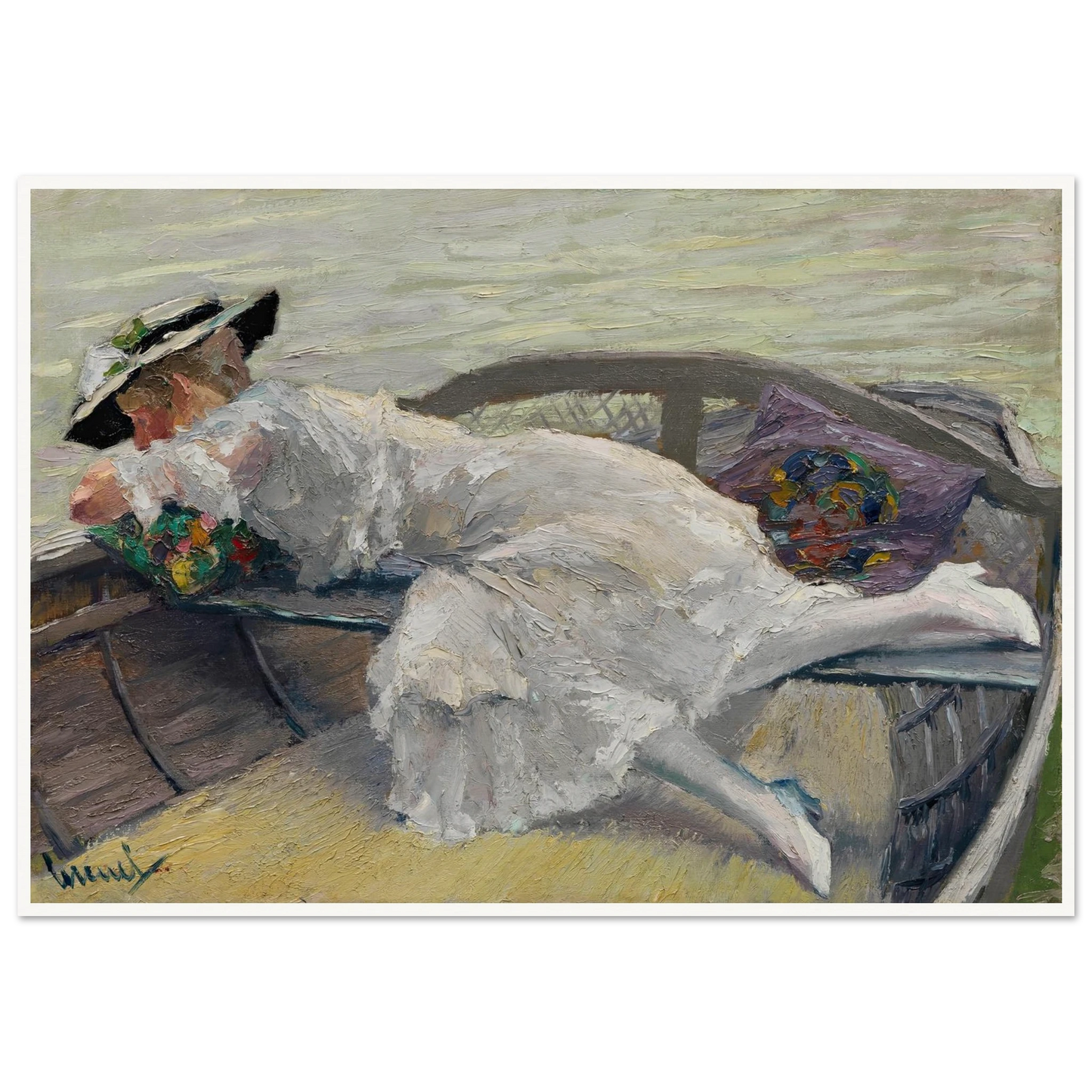 Schöne Stunde (1920) Art Print | Edward Cucuel - Framed Poster - 30x40 cm / 12x16″ - Black frame
