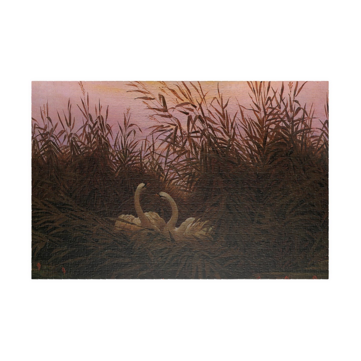 Schwane im Schilf beim ersten Morgenrot Puzzle | Caspar David Friedrich - - 252 pcs (Horizontal) - 
