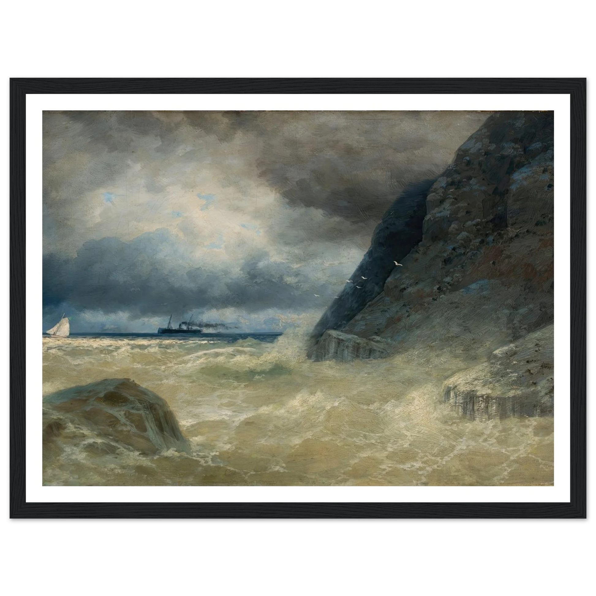 Sea (1897) Art Print | Ivan Konstantinovich Aivazovsky - Framed Poster - 30x40 cm / 12x16″ - Black frame