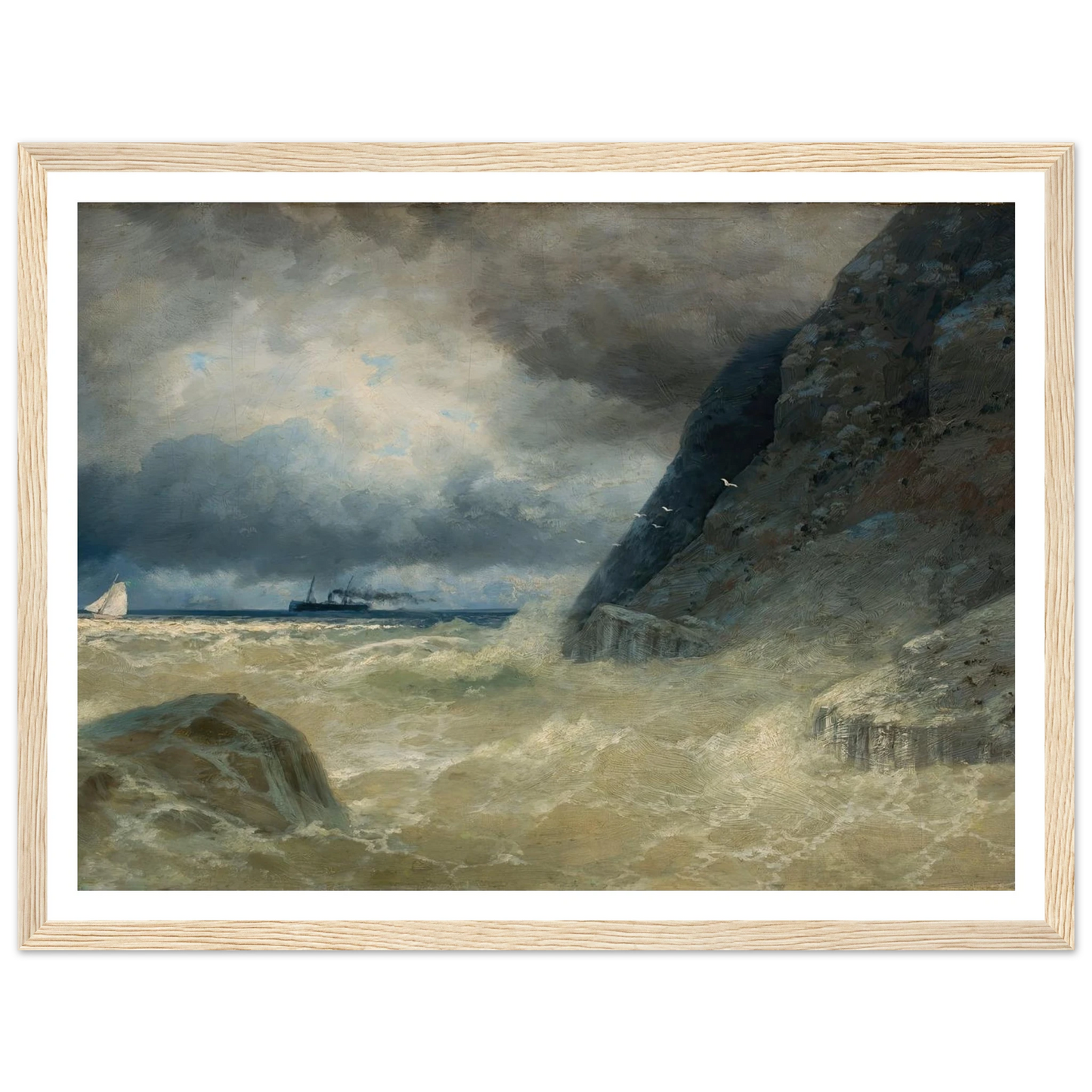 Sea (1897) Art Print | Ivan Konstantinovich Aivazovsky - Framed Poster - 30x40 cm / 12x16″ - Black frame