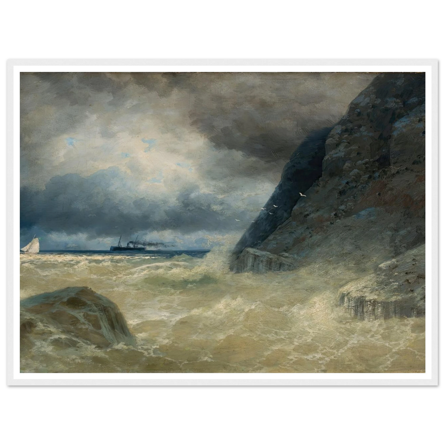 Sea (1897) Art Print | Ivan Konstantinovich Aivazovsky - Framed Poster - 30x40 cm / 12x16″ - Black frame