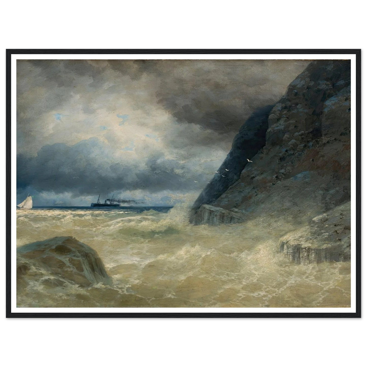 Sea (1897) Art Print | Ivan Konstantinovich Aivazovsky - Framed Poster - 30x40 cm / 12x16″ - Black frame