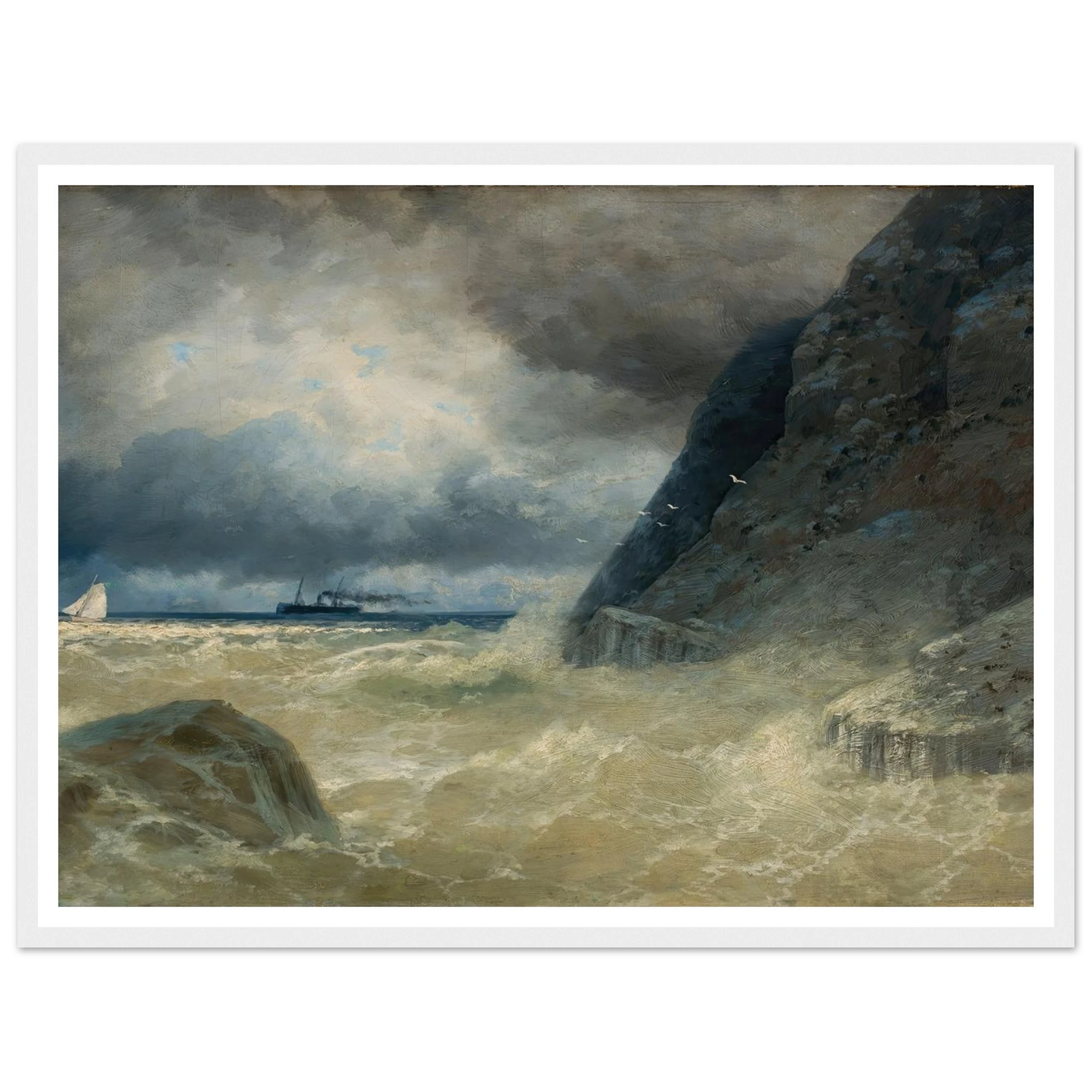 Sea (1897) Art Print | Ivan Konstantinovich Aivazovsky - Framed Poster - 30x40 cm / 12x16″ - Black frame