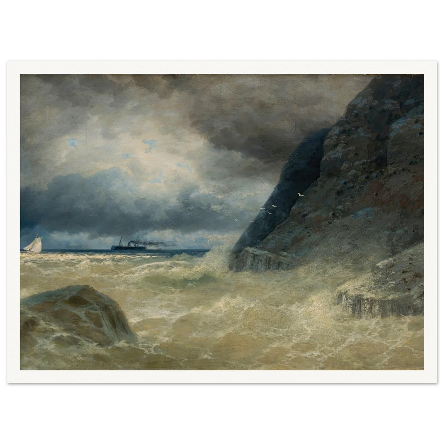 Sea (1897) Art Print | Ivan Konstantinovich Aivazovsky - Framed Poster - 30x40 cm / 12x16″ - Black frame